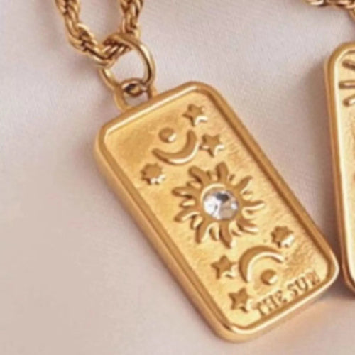 18K Gold-Plated Tarot Card Necklace