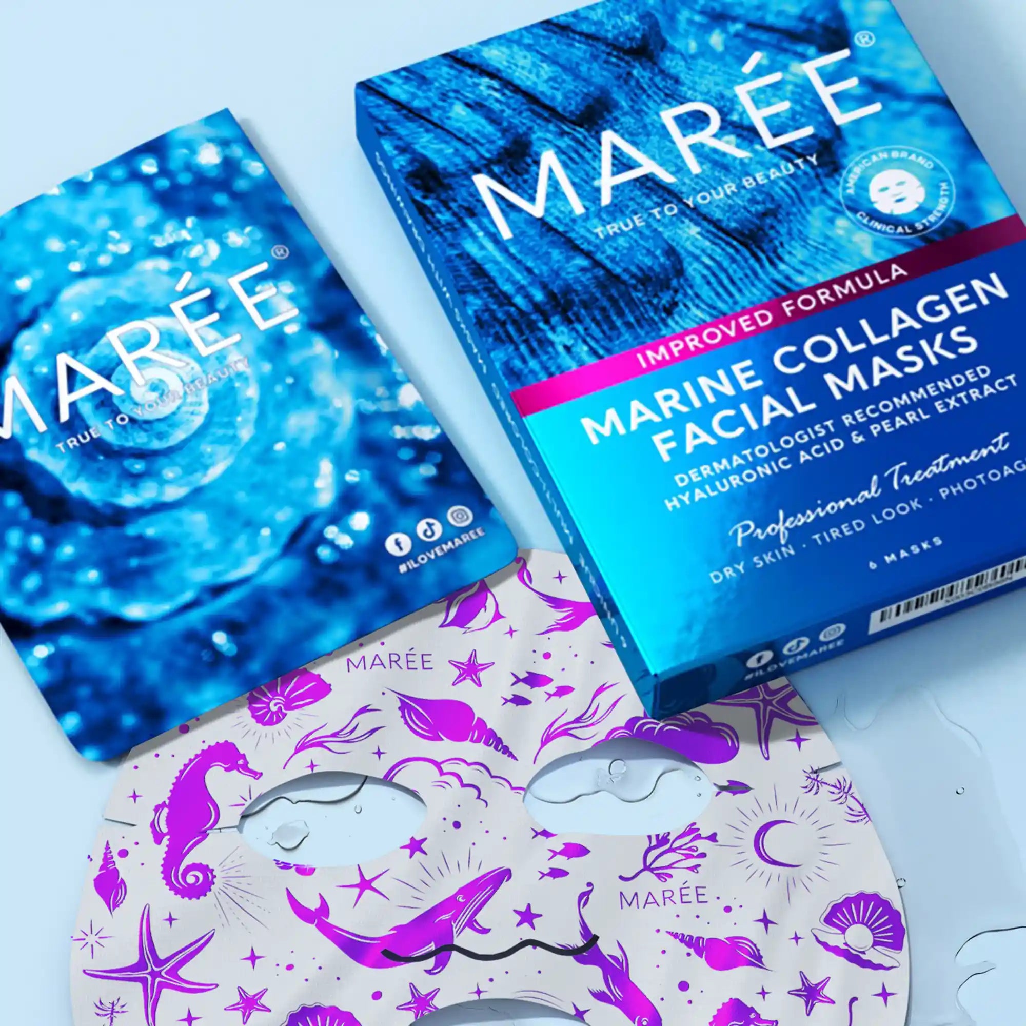 MAREE Collagen Facial Mask with Hyaluronic Acid - Deep Hydration & Anti-Aging