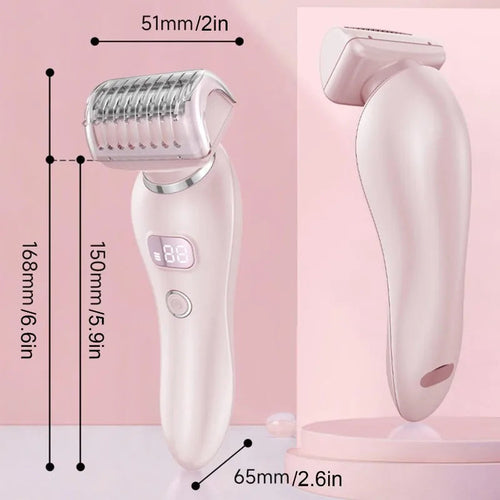 2-in-1 Electric Facial & Body Hair Remover for Women – Painless Shaver for Face, Legs & Bikini