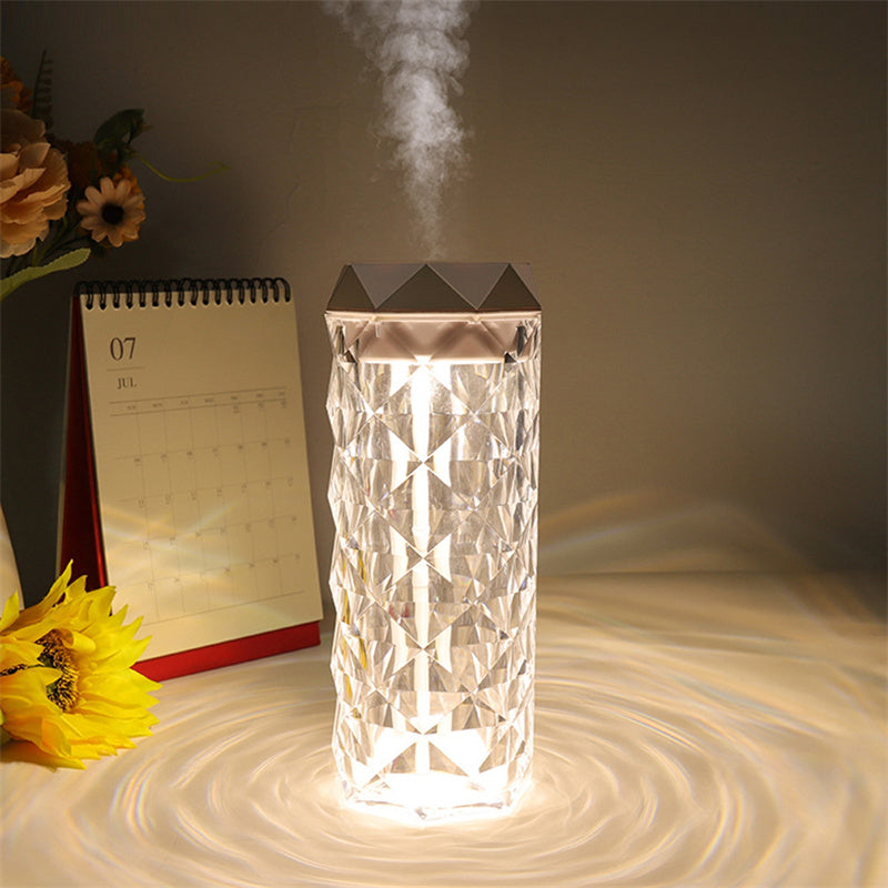 Crystal Lamp Air Humidifier - Touch Control LED Night Light with Mist Maker