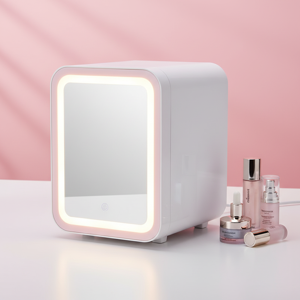 Mini Makeup Fridge - Three-Quarter View